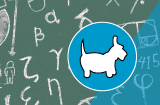 Hochwertige Tafelfolie mit Weißdruck in Hund-Form konturgeschnitten <br>einseitig 1/0-farbig bedruckt