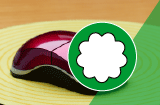 Mousepad hochwertig bedruckt aus Kunststoff mit Kautschuk-Rücken in Button-Form konturgestanzt