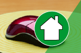 Mousepad hochwertig bedruckt aus Kunststoff mit Kautschuk-Rücken in Haus-Form konturgestanzt