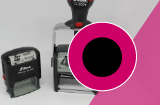 Runder Automatikstempel mit schwarzer Farbe